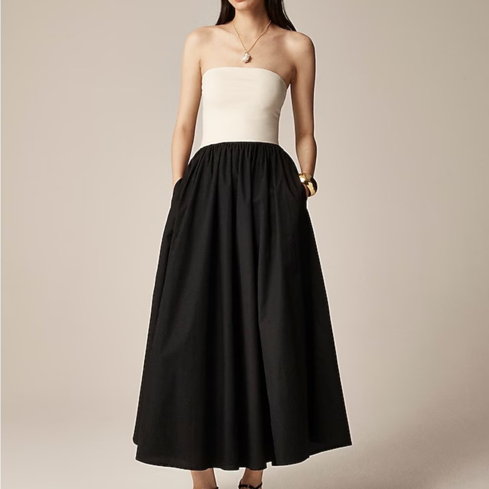 J. Crew Strapless Colorblock Mixy Dress